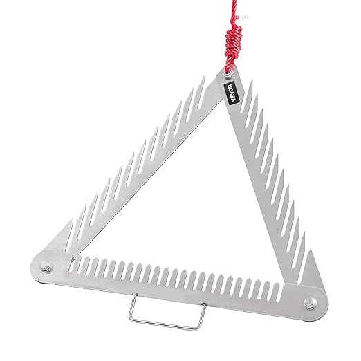 VEVOR 24in Aquatic Weed Rake, 3-Sided Lake Weed Rake with Handle, Portable and Foldable Pond Water Grass Razor, Stainless Steel Throwable Floating Pond Weeds Cutter with 30 ft Rope, for Lakes Ponds