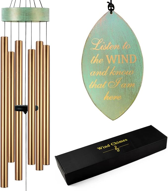 Memorial Wind Chimes Large Deep Tone for Outside,Memory Wind Chime for Loved One Lost,Personalized Sympathy Windchimes Gift for Mom Clearance,Retirement Remembrance Chimes Outdoors Garden Decor(40in)