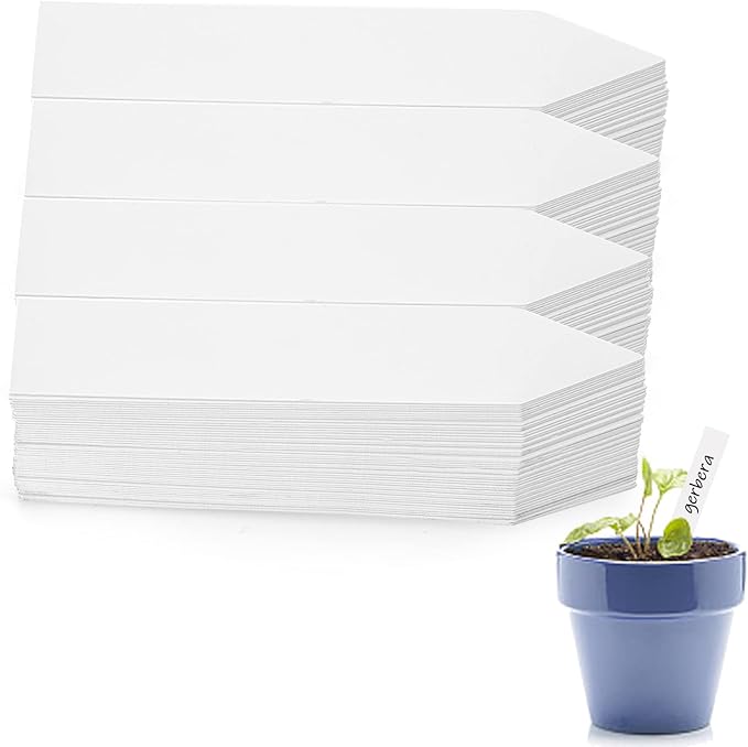Foraineam 1000 Pcs 4 Inches Plant Labels Plastic Plant Tags Nursery Garden Labels Pot Marker Garden Stake Tags (Pack of 2)