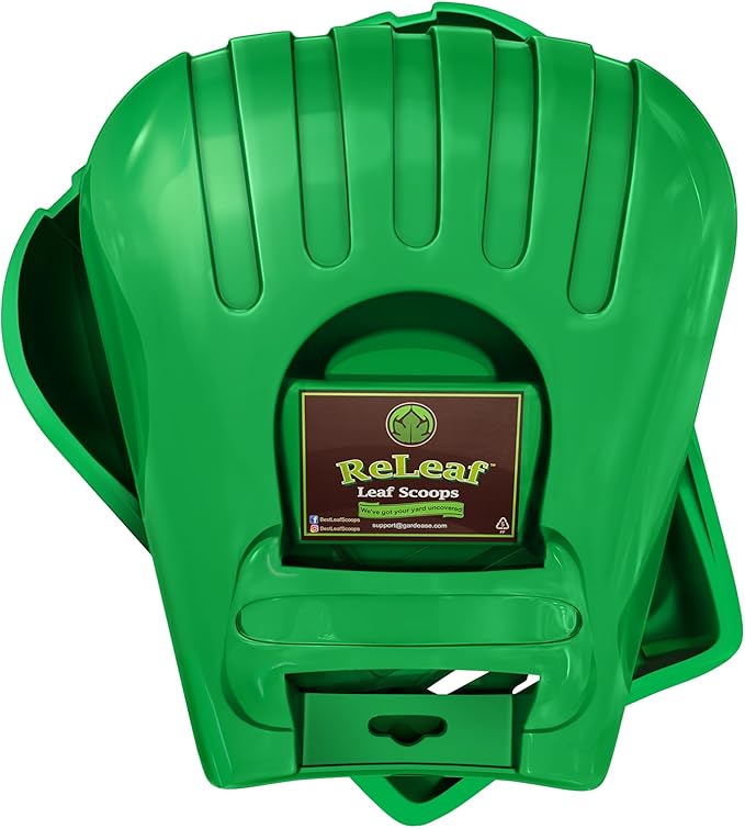 GARDEASE Leaf Scoops: Premium Ergonomic Large Hand Held Rakes for Fast Leaf, Lawn & Grass Removal (1 Pair)