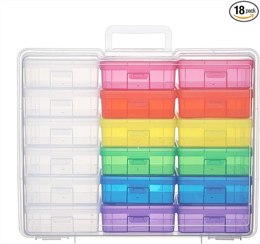 Plastic Storage Box Arts & Crafts Storage Boxes & Organizers With Large Storage Box Small Rectangular Plastic Container For Craft Storage (12 Color+6 Clear-Small)
