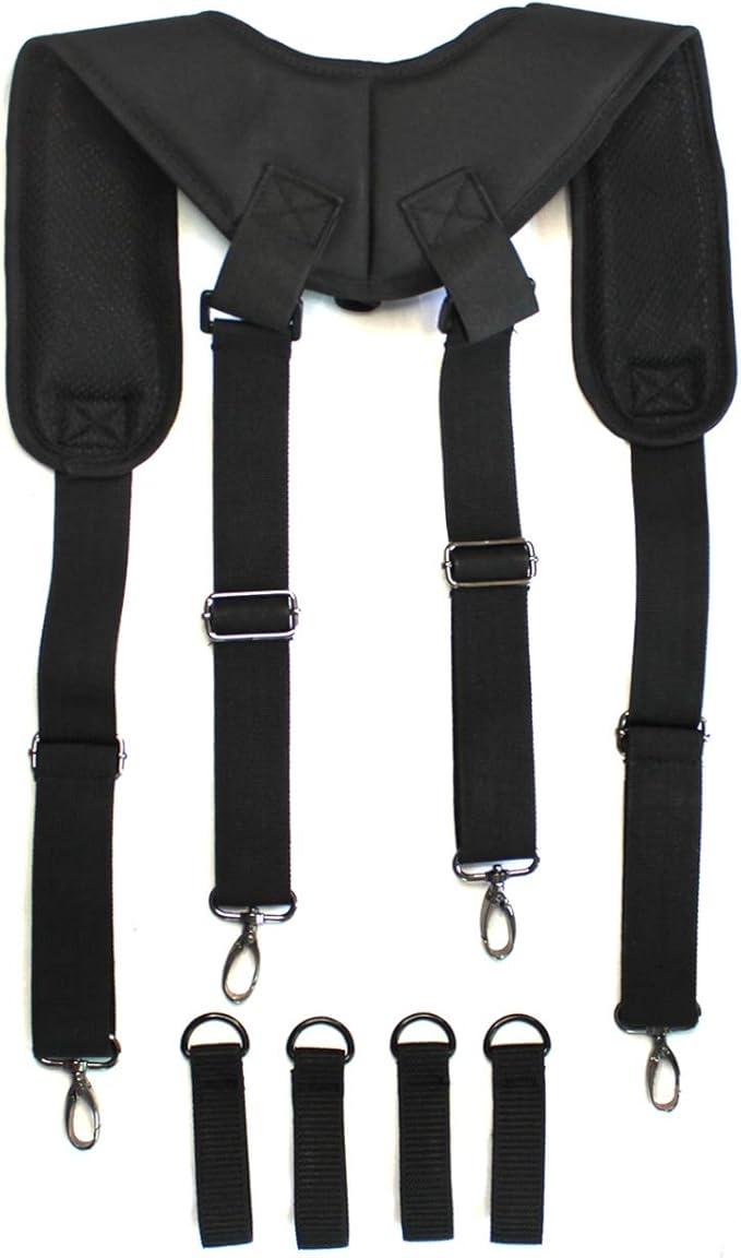 MELOTOUGH Construction Work Belt Padded Suspender Tool Belt Suspenders for Electrican Heavy Duty Big and Tall