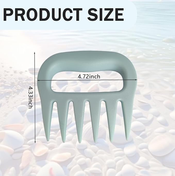 2PCS Sand Scoop with Shovel Sand,Flea Rake with Beach Mesh Bag,Shark Teeth Digger for Sand&Beach,Plastic Beach Digging Tools for Picking Up Shells