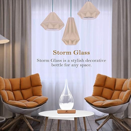 Storm Glass Cool Unusual Gifts Storm Glass Weather Predictor Snow Globes for Adults Galileo Thermometer Indoor Creative Forecast Nordic Style