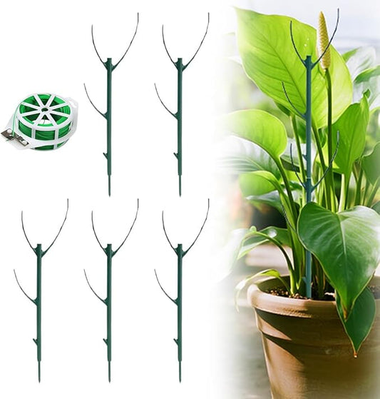 Monstera Plant Support, Adjustable and Stackable Garden Plant Support Stakes with Clamps for Indoor Outdoor Plants, Suitable for Supporting Monstera and Climbing Plants (5 Pack)