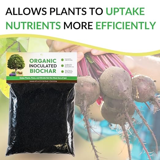 Organic Inoculated Biochar: Helps Plants and Trees Get The Most Out of Soil | Allows Plants to Uptake Nutrients More Efficiently | Contains Millions of Soil-Enriching Micro-Organisms | 128oz Bag