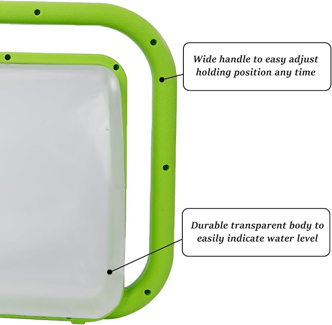 6L Foldable Clear Plastic Watering Can with Rotating Nozzle Long Spout Ideal for Indoor and Outdoor Gardening - Green