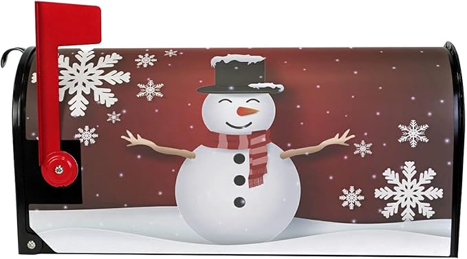 SUABO Mailbox Cover Snowman Oversize Magnetic Mailbox Covers Wraps for Christmas Home Yard Garden Decor