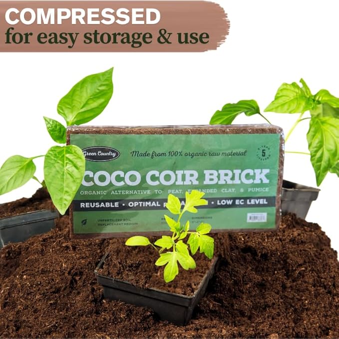 24 Pack Premium Coco Coir Brick for Plants- 100% Organic Compressed Raw Material Coconut Coir Bricks Starting Mix, Coco Coir Fiber Coconut Husk for Planting, Gardening, Potting
