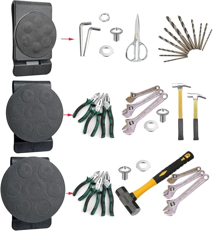 XXHong Belt Magnetic Clips Heavy Duty Magnetic Tool Holder Black Magnet Belt Organizer for Screws Nails Screwdrivers Wrench Metal Accessories 2 PCs