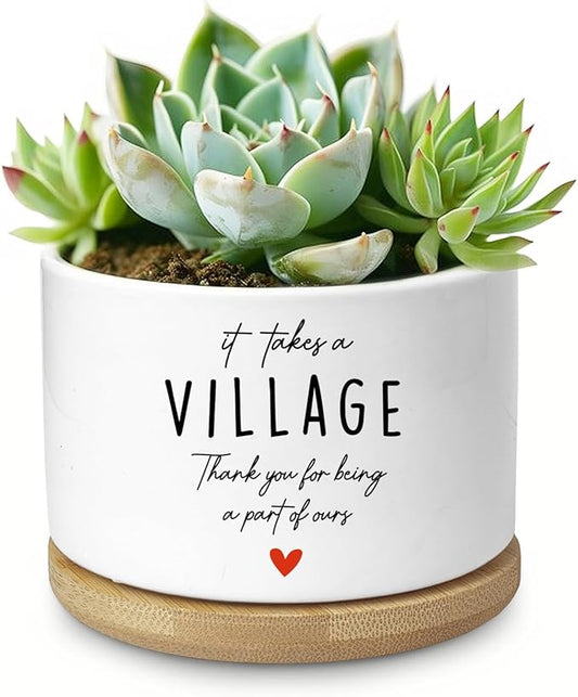 Thank You Appreciation Gifts for Boss Teacher Women, Funny Succulent Planter, Flower Cactus Plant Pot for Indoor Plants, Office Home Windowsill Decor Planter Gift (No Plants)
