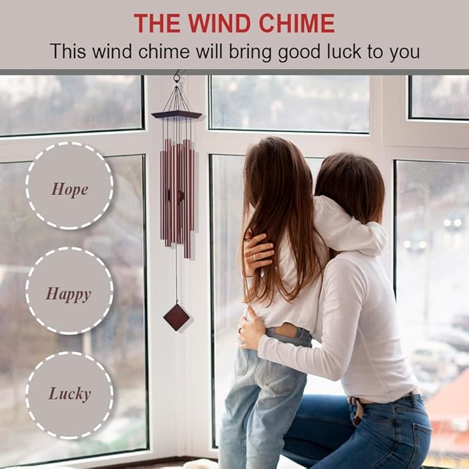 39" Deep Tone Large Wind Chimes for Outside Clearance, Memorial Sympathy Wind Chimes Outdoor for Porch Garden Yard Decor Patio,Sympathy Gifts for Loss of Loved One,Dark Brown