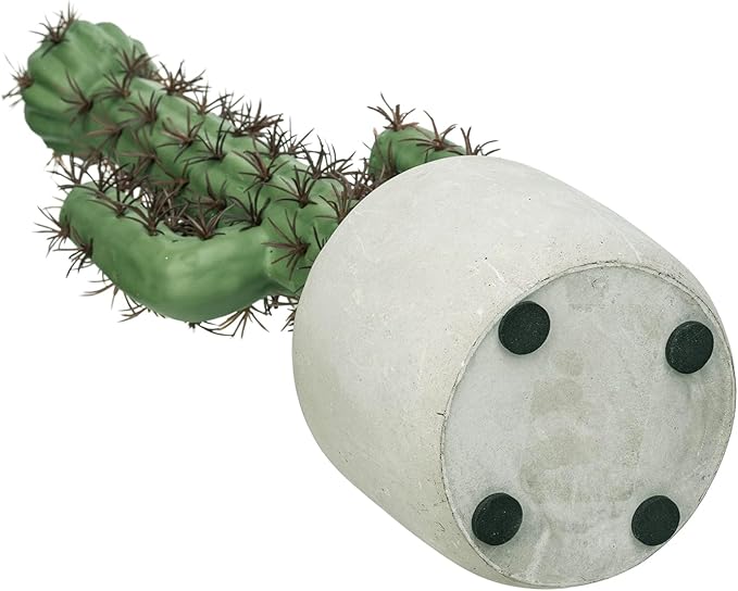 MyGift 16 Inch Artificial Fake Cactus Saguaro Plant in Cement Planter Pot, Southwest Decor Indoor Faux House Plant