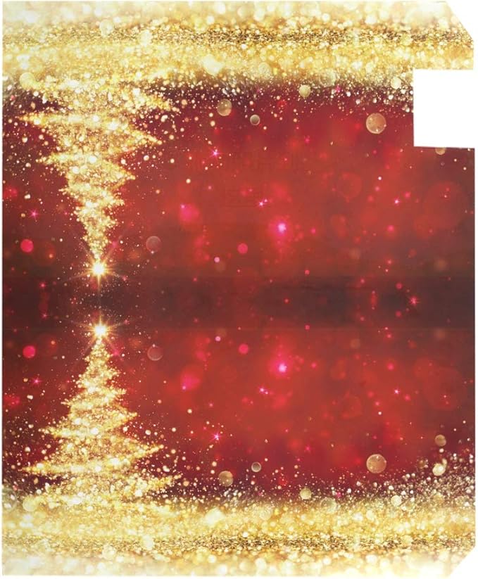 ALAZA Golden Glitter Christmas Tree Red Magnetic Mailbox Cover Oversized for Garden Yard Outdoor Decorations-25.5" x20.8