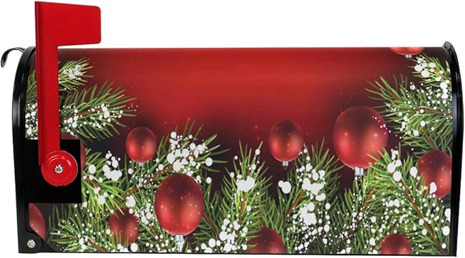 WOOR Christmas Tree Decoration Red Magnetic Magnetic Mailbox Cover Standard Size for Garden Yard Outdoor Decorations-18 x 20.8"