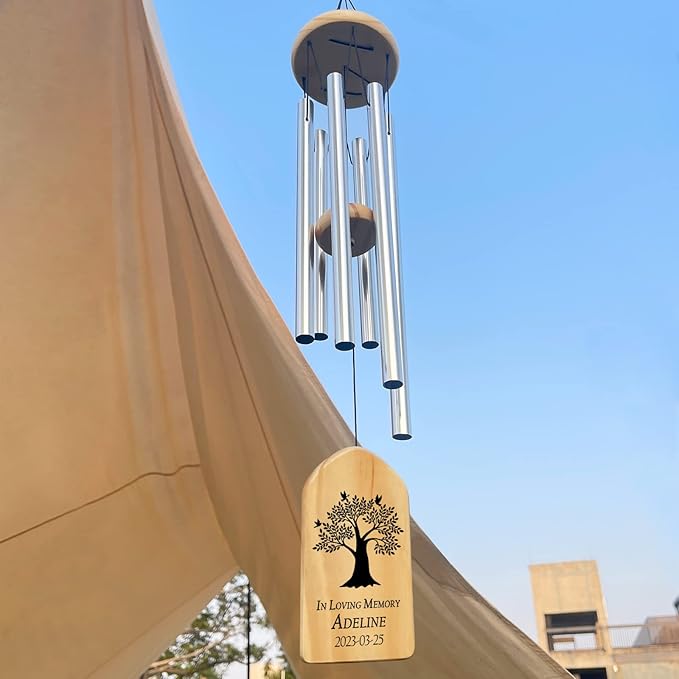 Memorial Wind Chimes - Sympathy Gift for Loss of Loved One - In Memory of Mother or Father - Condolence & Remembrance Gift