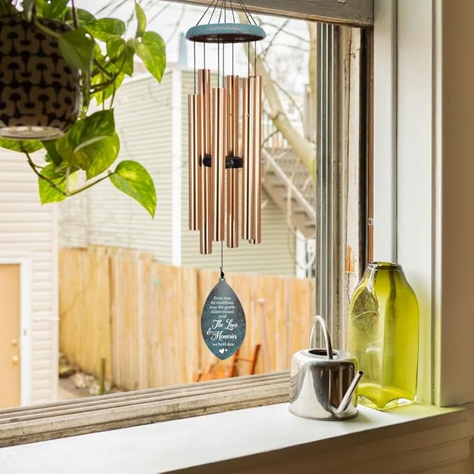 ASTARIN Personalized Name 35" Memorial Wind Chimes for Outside, Metal Sympathy Gifts for Loss of Mother Father Loved One, Bereavement Wind Chime in Memory Gift