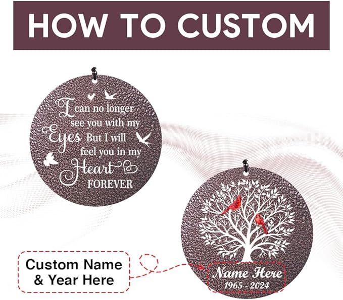 Personalized Cardinal Wind Chimes for Loss of Loved One, Sympathy Gifts for Loss of Mother Father Daughter Brother Sister Best Friend Keepsake Outdoor Garden Yard Home A Limb Has Fallen, Ship from US