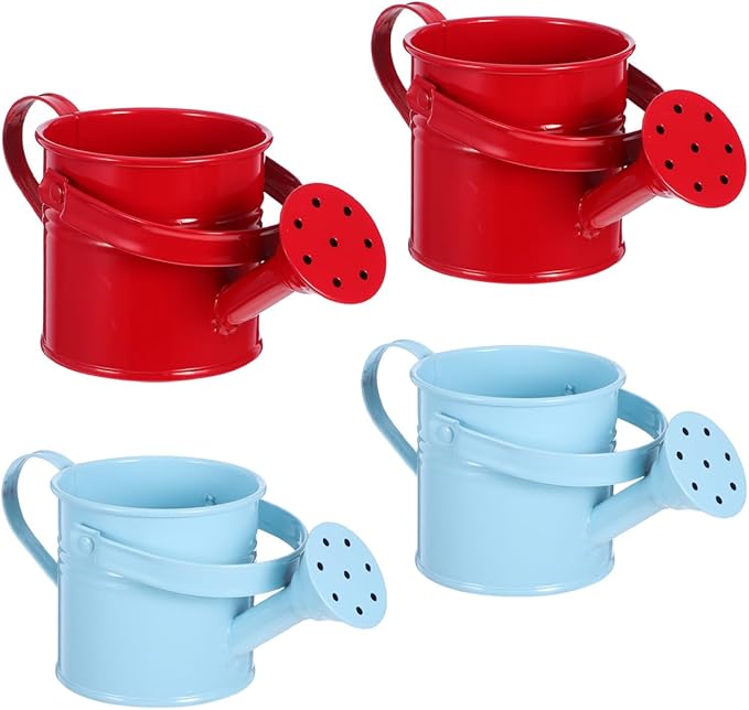 4Pcs Kids Watering Pot Metal Waterbottle Creative Watering Tin Small Watering Can Iron Sprinkling Kettle Portable Watering Can