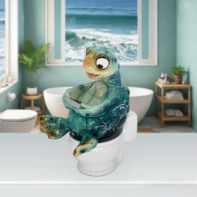 Funny Desk Decor Turtle Figurines Beach Decorations Home Ocean Room Decor Beachy Weird Bathroom Coastal Bedroom Nautical Party Gifts Men Knick Knacks Shelves Table Funky