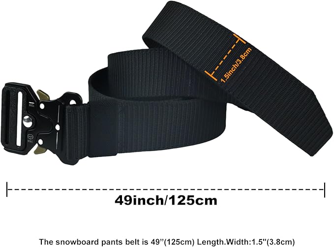 Tactical Belt, Military Hiking Rigger 1.5" Nylon Web Work Belt with Heavy Duty Quick Release Metal Buckle