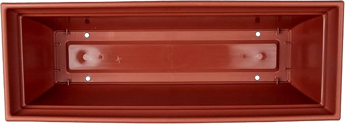 The HC Companies 24 Inch Mojave Window Planter Box with Drainage Holes, Lightweight UV-Resistant Plastic Outdoor Planters, 2-Pack Flower Box for Garden & Home Decor, Brick Red