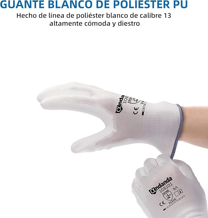ANDANDA Multi-Package Safety Work Gloves, Seamless Knit Work Gloves with PU Coated, Ideal Work Gloves Men for General Work