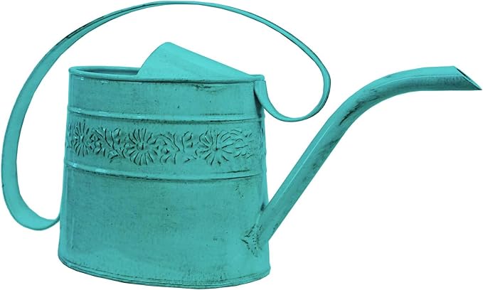 Headwind Willow Surf Blue 0.5 Gallon Galvanized Decorative Metal Garden Watering Can for Indoor & Outdoor Plant Care – Vintage Gardening Plant Watering Can by Robert Allen