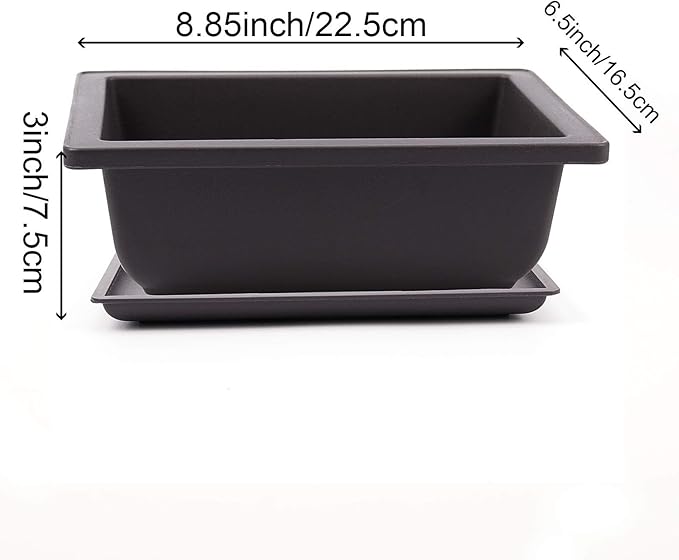15 PCS 8.8 Inch Bonsai Training Pots, Bonsai Tree Growing Pots with 15 Drainage Trays, Plastic Bonsai Planter for Garden, Yard, Office, Porch, Balcony, Home Decoration