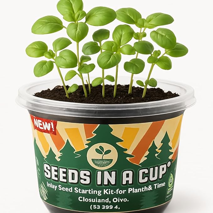 English Ivy Plant Starter Kit – Seeds In A Cup® Mini Greenhouse Indoor Gardening Kit for Beginners Easy Grow Ivy Seeds Clear Lid Planter Gift for Plant Lovers & Kids Made in USA