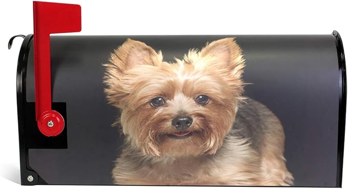 WOOR Cute Yorkie Dog Magnetic Mailbox Cover Oversized for Garden Yard Outdoor Decorations-20.8" x 25.5"