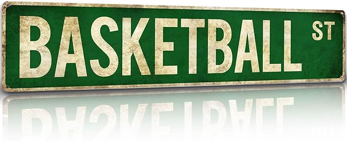 Basketball Gifts for Boys 8-12 Accessories Basketball Room Decor Vintage Street Signs Bedroom Wall Art Gear for Teen Boys 12-14