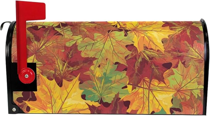 WOOR Fall Leaves Magnetic Magnetic Mailbox Cover Standard Size for Garden Yard Outdoor Decorations-18 x 20.8"