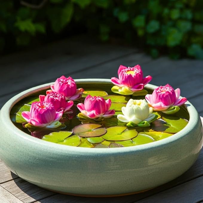 Bonsai Bowl Lily Pad Plant, Not Seeds, Healthy Rootstock of Water Lily Pad (3 Plants)