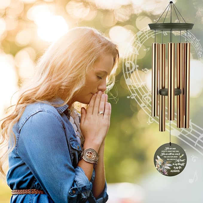 Personalized Memorial Wind Chimes, for Loss of Mom, Wind Chime Loss Loved One, in Loving Memory Personalized Wind Chime, Bereavement/Sympathy/Memorial Gifts for Remembrance, Product in USA