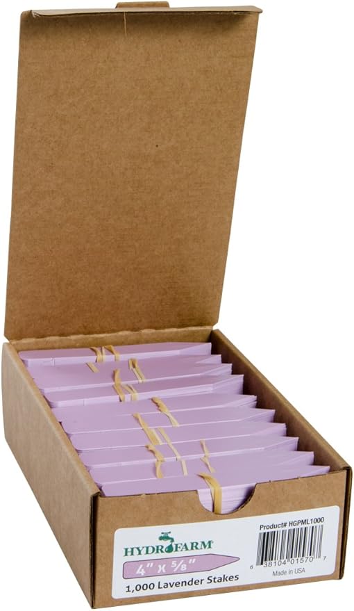 Hydrofarm Macore Co HGPML1000 Plant Stake Labels, 4 x 5/8", Lavender