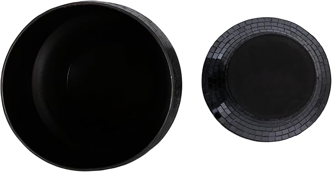 Flower Pots and Planters for Home Decor – Mosaic Indoor and Outdoor Plant Pots for Garden, Patio, or Room – Modern Pots for Indoor Plant Stand for Herbs, Succulents, or Ferns Set of 2 – 8", 6" Black