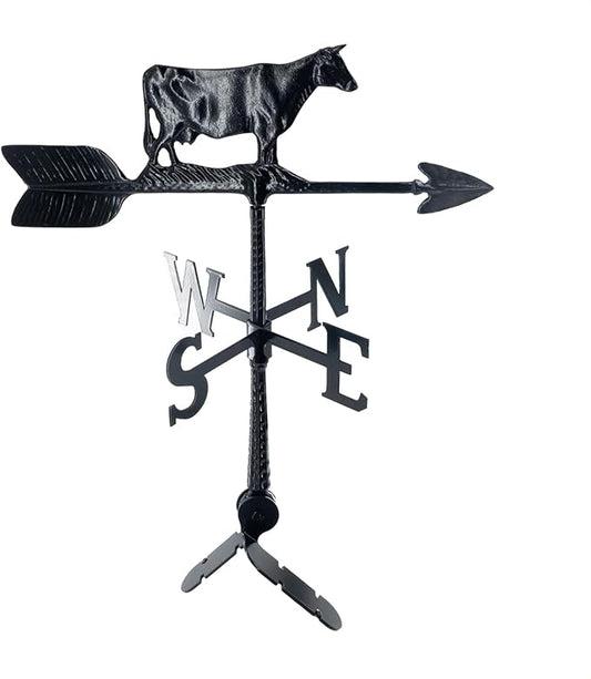 Montague Metal Products - Weathervane - Cast Aluminum Weathervane -Includes Roof Mount - 6 Colors Available (Cow, Black)