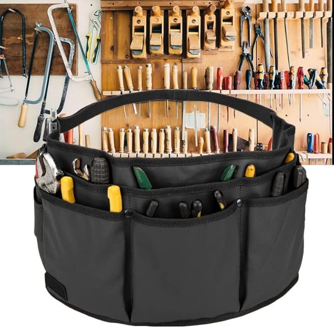 Tool Belt Pouches for Men Utility Belt Electrician Tool Bag Canvas Gardening Waist Tool Pouch with 13 Pockets for Men Women Carpenters Electricians Mechanics, Adjustable