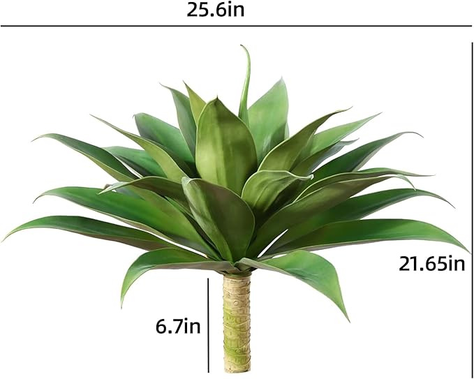 CXGS Artificial Agave Plant Large Fake Plants 2 Pack 28 Inch Faux Plants UV Resistant Agaves Greenery for Home Indoor and Outdoor Decor