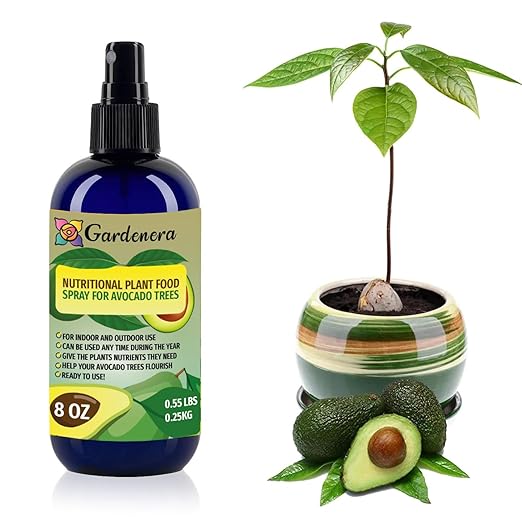 Gardenera Premium Nutritional Plant Food Spray for Avocado - Balanced Nutrition Plant Superfood | Excellent Growth Booster for Avocado Trees in Pots - 8oz
