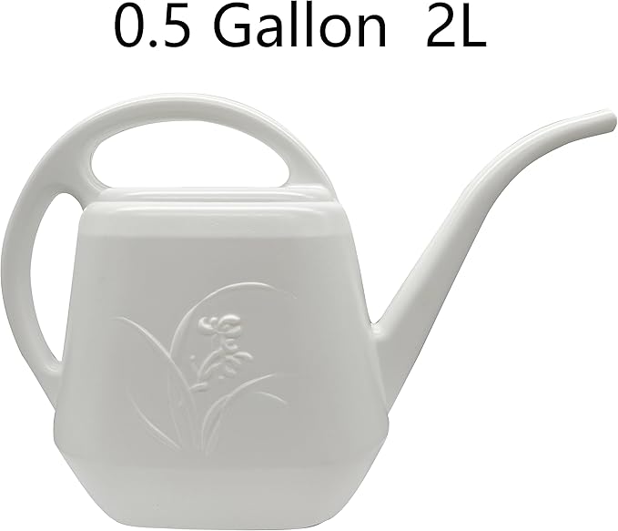 Plant Watering Can - Indoor and Outdoor Home Garden - 1/2 Gallon - White