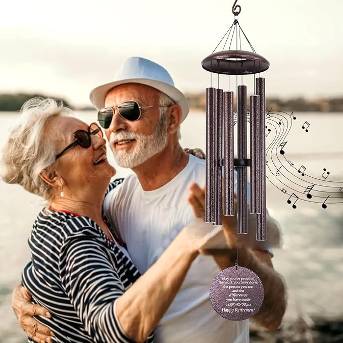 Retirement Wind Chimes Personalized, Retirement Gifts for Woman/Man, Retirement Gifts for Teachers/Worker, Custom Wind Chimes Outdoor 36" (Produced in USA)