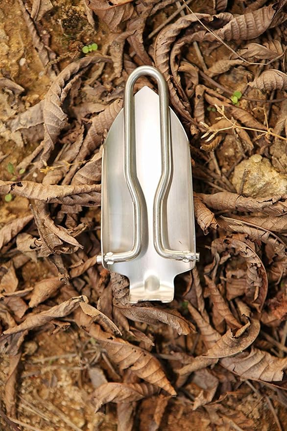 AceCamp Lightweight Small Folding Shovel Foldable Garden Handy Camping Trowel for Backpack Gardening and Potting Multi-Tool with Carrying Case