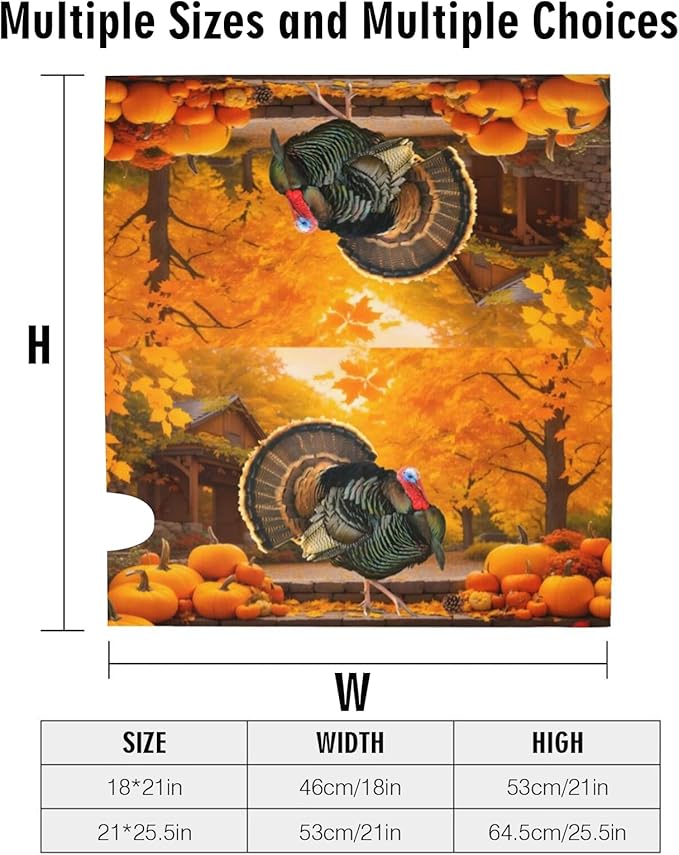 Thanksgiving Autumn Turkey Pumpkins Mailbox Cover, Fall Theme 21x18 Inch Magnetic Mailbox Cover, Standard Size Mailbox Post Cover Mailbox Wrap Post Letter Box Cover for Garden Yard Decor