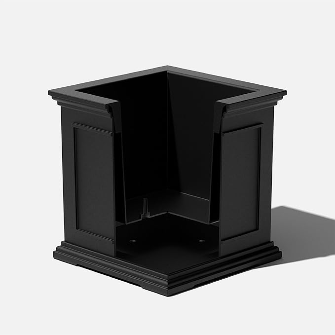 Veradek Brixton Cube Planter, Black, 20.75 in Height, 19 in Width, 19 in Length, Outdoor Use