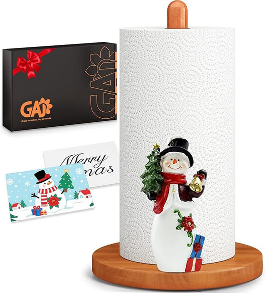 Christmas Kitchen & Bathroom Decor, 3D Christmas Decorations for Home Indoor, Snowman Winter Xmas Paper Towel Holder Stand Accessories, Xmas Gift for Women, Housewarming Gifts New Home