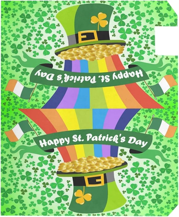 ALAZA Leprechaun Hat Rainbow Ireland Flags Saint Patrick Day Magnetic Mailbox Cover MailWraps Garden Yard Home Decor for Outside Standard Size-18"x 20.8"