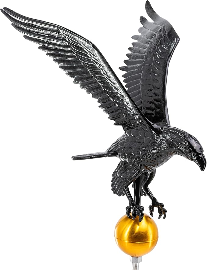 Montague Metal Products Flagpole Eagle, 18-Inch, Black