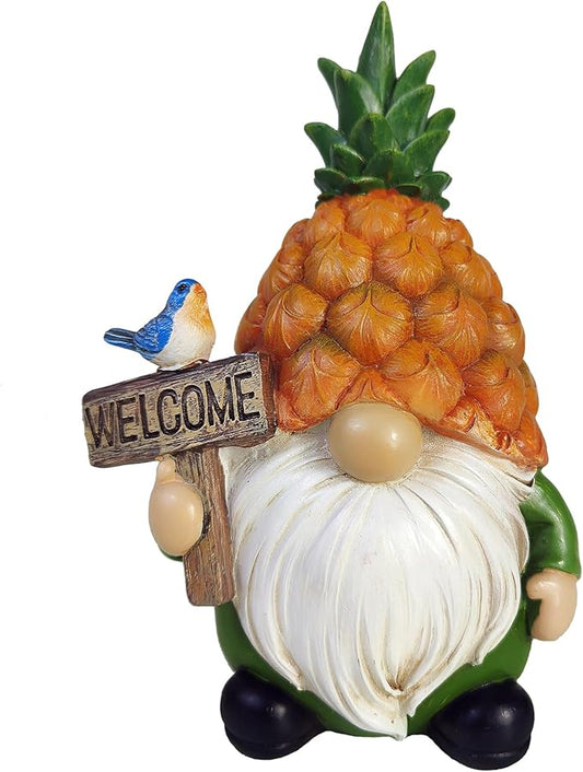 Pineapple Gnome Garden Gnomes Outdoor Gnome with Pineapple Decor for Home Yard Garden Patio Lawn Statue Decorations Gifts for Women